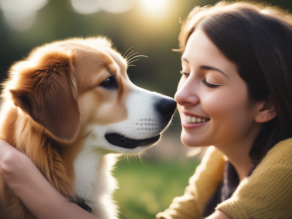 Perro adoptado por una chica