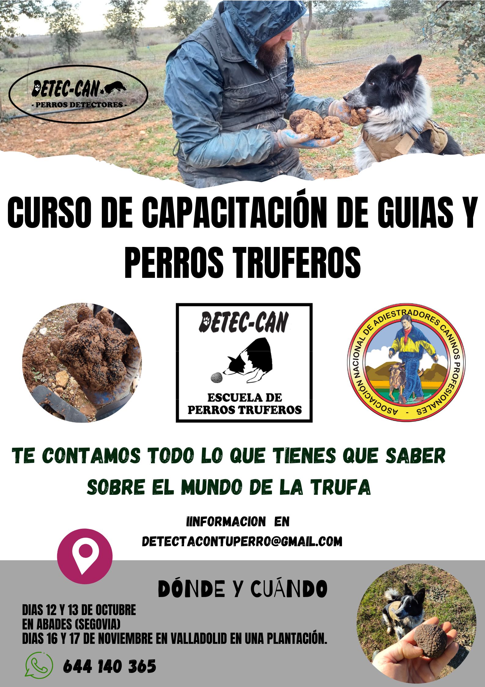 CURSO DE CAPACITACIÓN DE GUIAS Y PERROS TRUFEROS